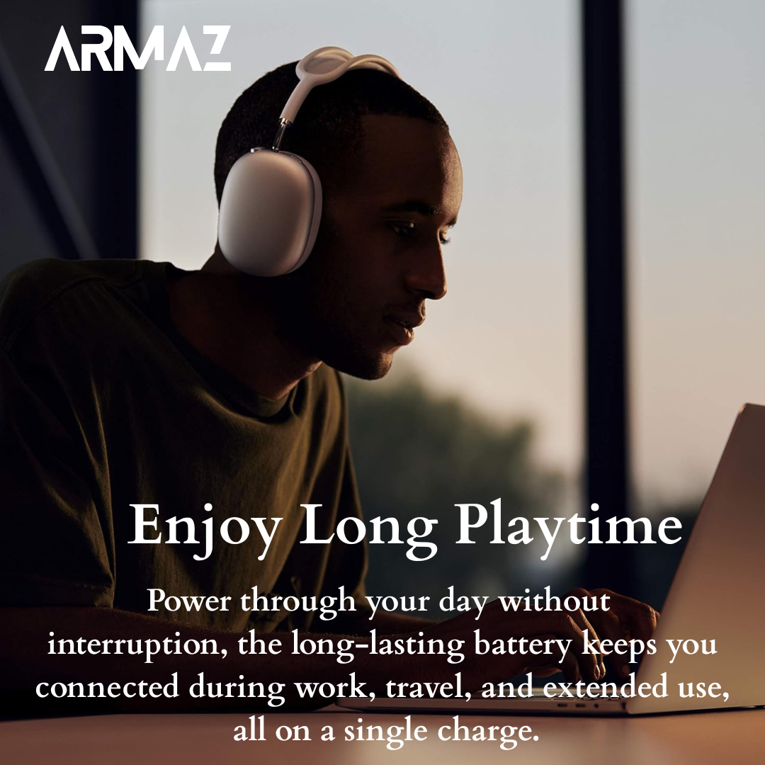 Armaz Max Wireless Headphones with Active Noise Cancellation and Studio-Grade Sound (Purple)