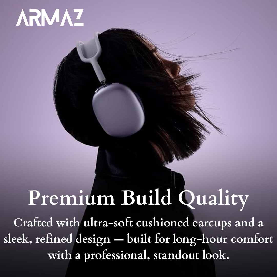 Armaz Max Wireless Headphones with Active Noise Cancellation and Studio-Grade Sound (Purple)