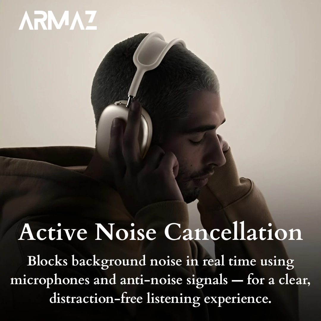 Armaz Max Wireless Headphones with Active Noise Cancellation and Studio-Grade Sound (Purple)