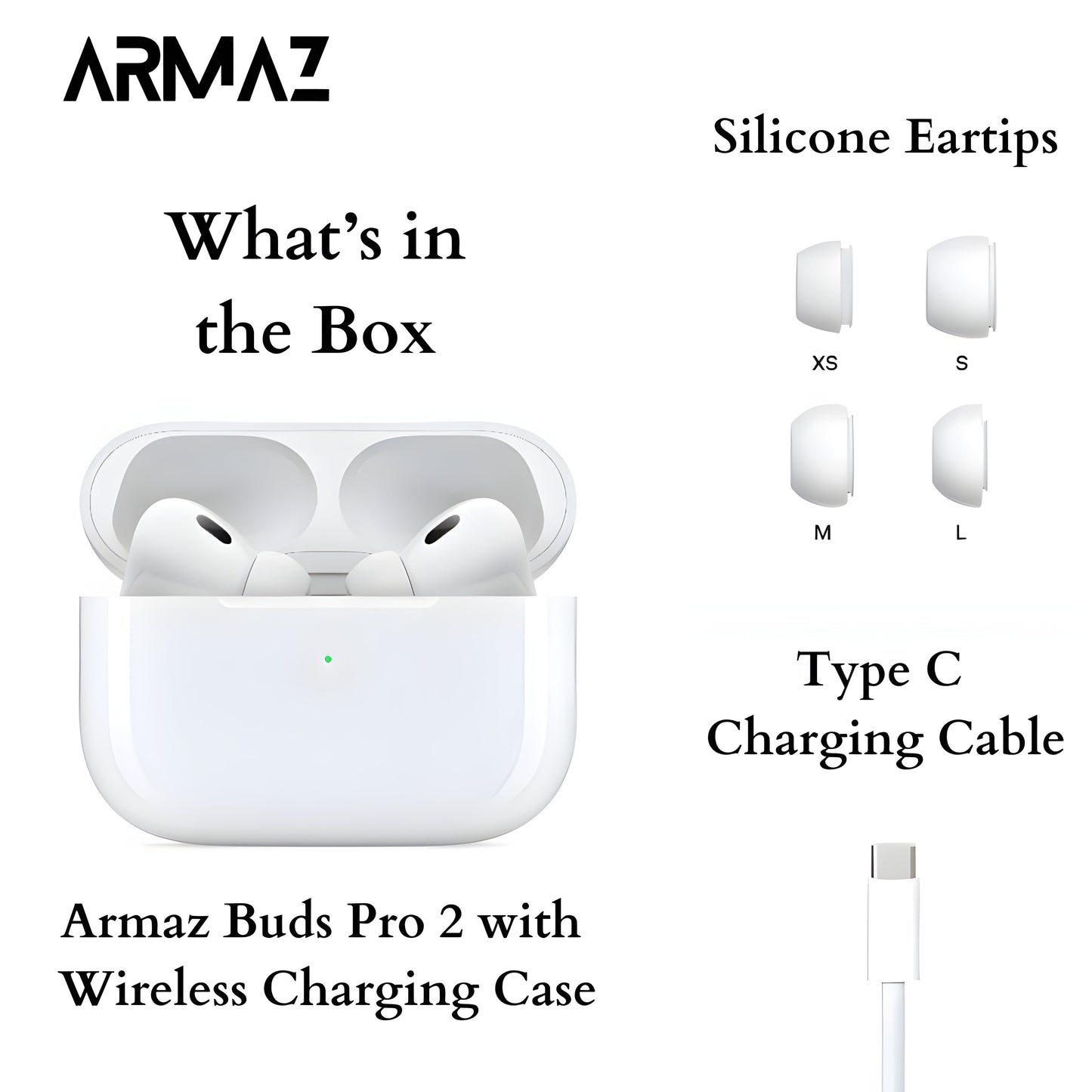 Armaz Buds Pro (2nd Generation) with Wireless Charging Case & Type-C Charging Support